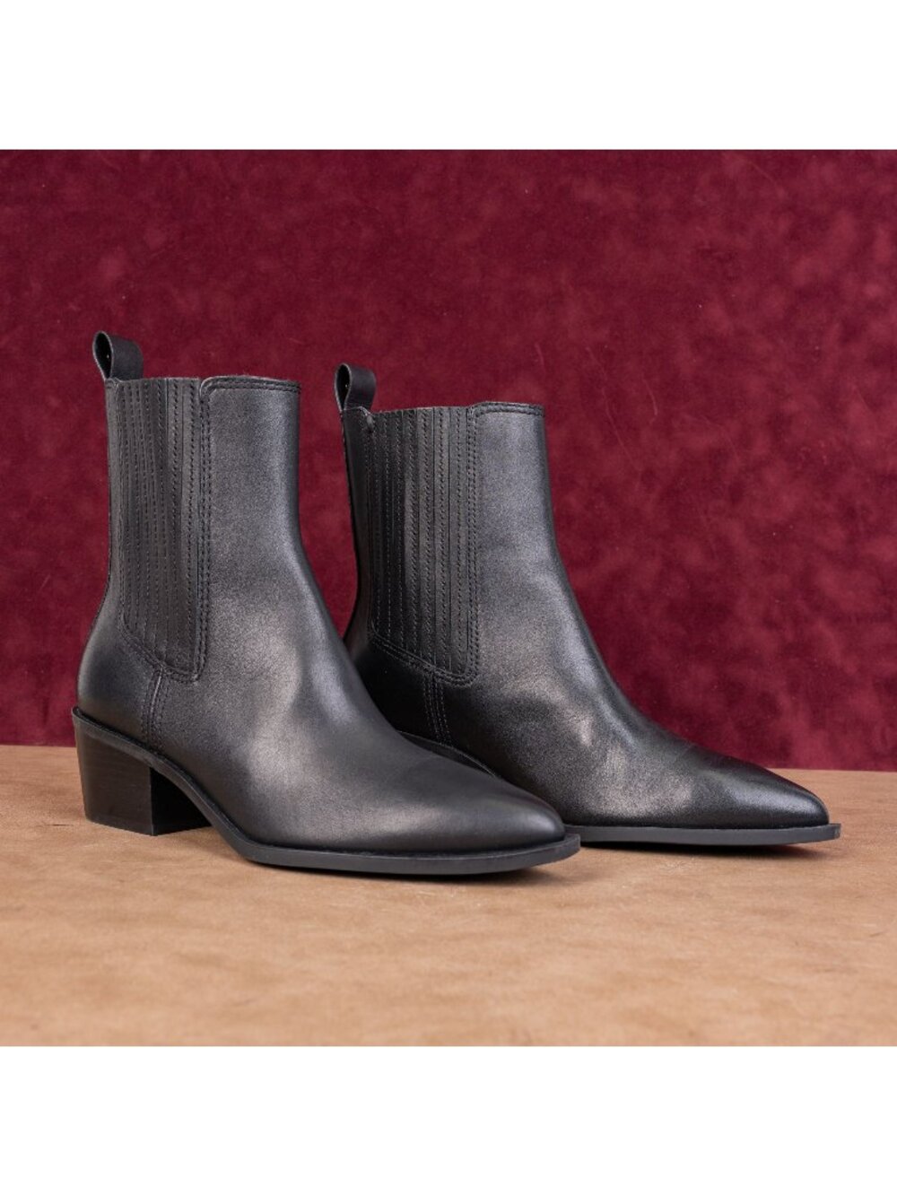 Stuart Weitzman Women Black Leather Western Chelsea Ankle Boots sz 9.5US EUR40